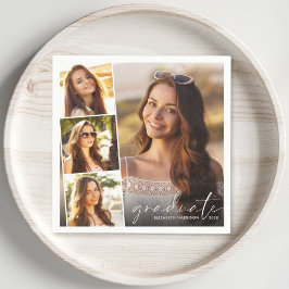 Elegant 4 Studentfest för fotokollage Pappersservett