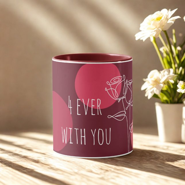 Elegant "4ever With You"Typografi  Mugg (Skapare uppladdad)