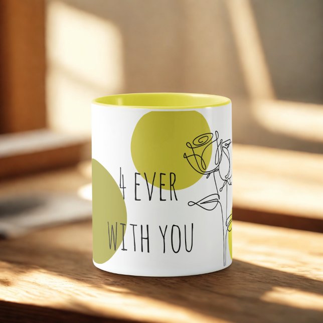 Elegant "4ever With You"Typografi  Mugg (Skapare uppladdad)