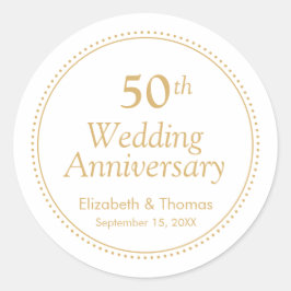 Elegant 50-års bröllopsdag runt klistermärke