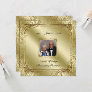 Elegant 50-års bröllopsjubileum Foto inbjudan