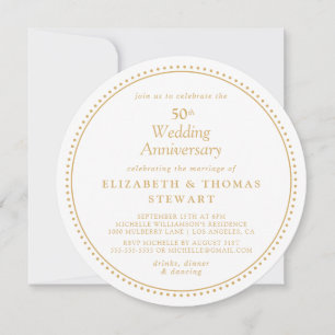 Elegant 50-års bröllopsjubileum inbjudningar