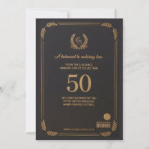 Elegant 50-års bröllopsjubileumskort