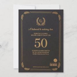 Elegant 50-års bröllopsjubileumskort inbjudningar