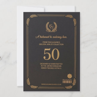 Elegant 50-års bröllopsjubileumskort inbjudningar
