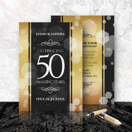 Elegant 50-års gyllene bröllopsjubileum inbjudningar