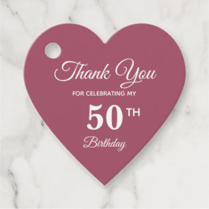 Elegant 50-årsdag Tack Rose Gold Gåvor Etiketter