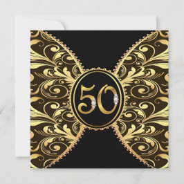 Elegant 50-årsjubileum eller födelsedagsinbjudan inbjudningar