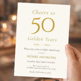 Elegant 50-årsjubileum Guld Minimal Klassisk Inbjudningar