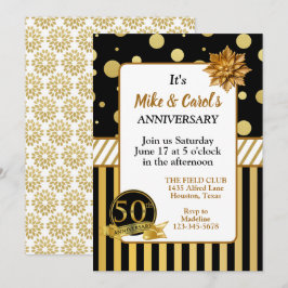 Elegant 50-årsjubileumspartaj Invitation Inbjudningar