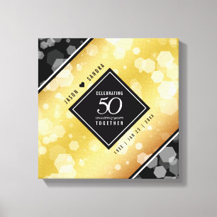 Elegant 50:e årsdagen av Golden Bröllop Canvastryck