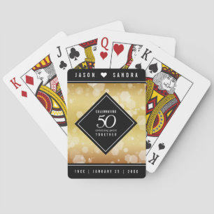 Elegant 50:e årsdagen av Golden Bröllop Casinokort