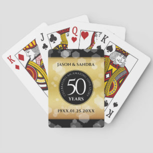 Elegant 50:e årsdagen av Golden Bröllop Casinokort