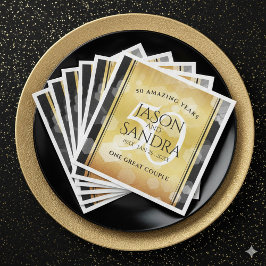 Elegant 50:e årsdagen av Golden Bröllop Pappersservett