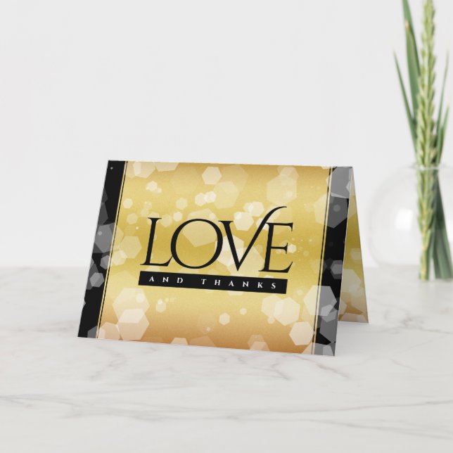 Elegant 50:e årsdagen av Golden Bröllop Tack Kort (Framsida)