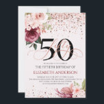 Elegant 50:e blommigtens födelsedagsinbjudan inbjudningar<br><div class="desc">Elegantens 50-årsinbjudan är rik med blommigt,  konetti och ro guld inslag,  vilket gör detta särskilda tillfälle extra speciellt.</div>