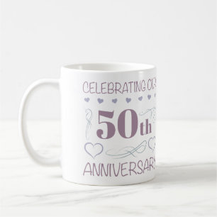 Elegant 50:e Bröllop-årsdagen Lila Kaffemugg