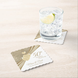 Elegant 50:e Bröllop-årsdagen Underlägg Papper