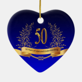 Elegant 50:e Bröllop-årsjubiléer Julgransprydnad Keramik