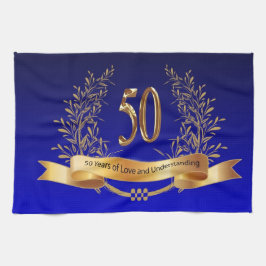 Elegant 50:e Bröllop-årsjubiléer Kökshandduk