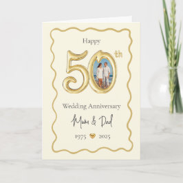 Elegant 50:e Bröllop-årskort - Morsa och Pappa Kort