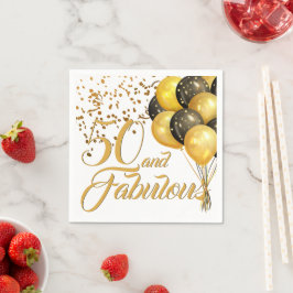 Elegant 50:e födelsedag Guld Konfetti-bubblor Pappersservett