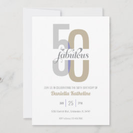 Elegant 50:e födelsedag och modern modern inbjudningar