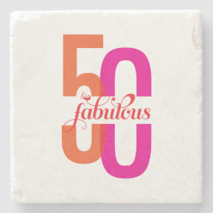 Elegant 50:e födelsedag stenunderlägg