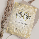 Elegant 50:e födelsedagen Glam Guld Shimmer Ljus Inbjudningar<br><div class="desc">Inbjudningsmall för elegant 50:e Födelsedagsfesten Shimmer Ljus. Med modern gnistra ljus. Underbar för 30:e,  40:e,  50:e,  60:e och 70:e födelsedag och mer!</div>