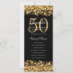 Elegant 50:e Födelsedagsfesten Guld Inbjudningar