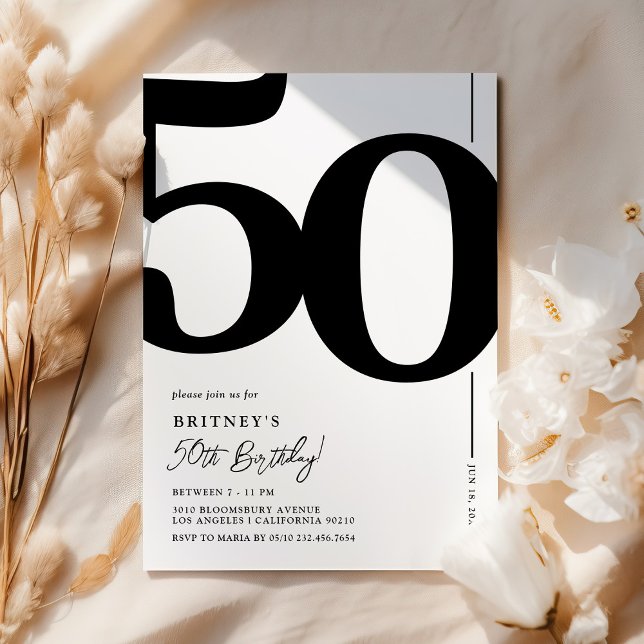 Elegant 50:e Födelsedagsfesten Inbjudningar (Skapare uppladdad)