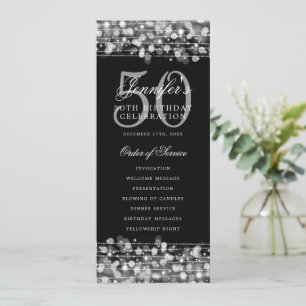 Elegant 50:e Födelsedagsfesten Program Silver w/ M