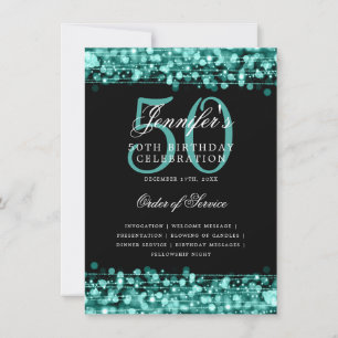 Elegant 50:e Födelsedagsfesten Program Turcos Menu