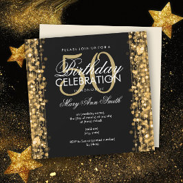 Elegant 50:e Födelsedagsfesten Sparkles Guld Inbjudningar