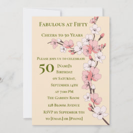 Elegant 50:e födelsedagsinbjudan till kvinnor inbjudningar