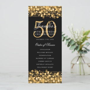 Elegant 50:e födelsedagsprogrammet Guld w/ Tack Inbjudningar