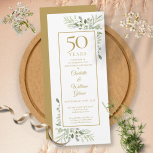 Elegant 50:e Guld-årsdagen för vattenfärgen Grey Inbjudningar