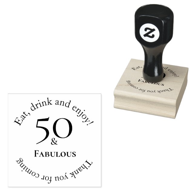 Elegant 50 & Fabulous Black 50:e födelsedagen Stämpel (Stämplad)