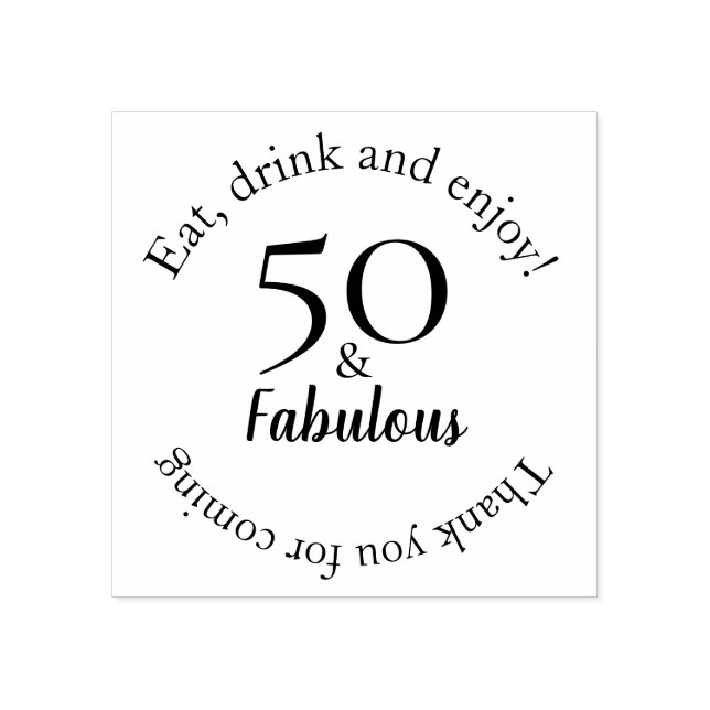 Elegant 50 & Fabulous Black 50:e födelsedagen Stämpel (Tryck)