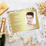 Elegant 50 & Fabulous Decorative Guld Löv Party Inbjudningar<br><div class="desc">Elegant 50 & Fabulous Decorative Guld Lövs Swirl Mönster Party bjudande in</div>