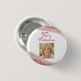 Elegant 50 & Fabulous Rose Gold Photo Birthday  Knapp