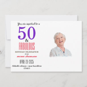 Elegant 50 & Fantastisk Födelsedag Inbjudningar