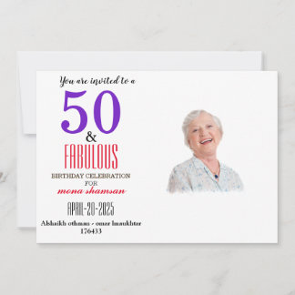 Elegant 50 & Fantastisk Födelsedag Inbjudningar