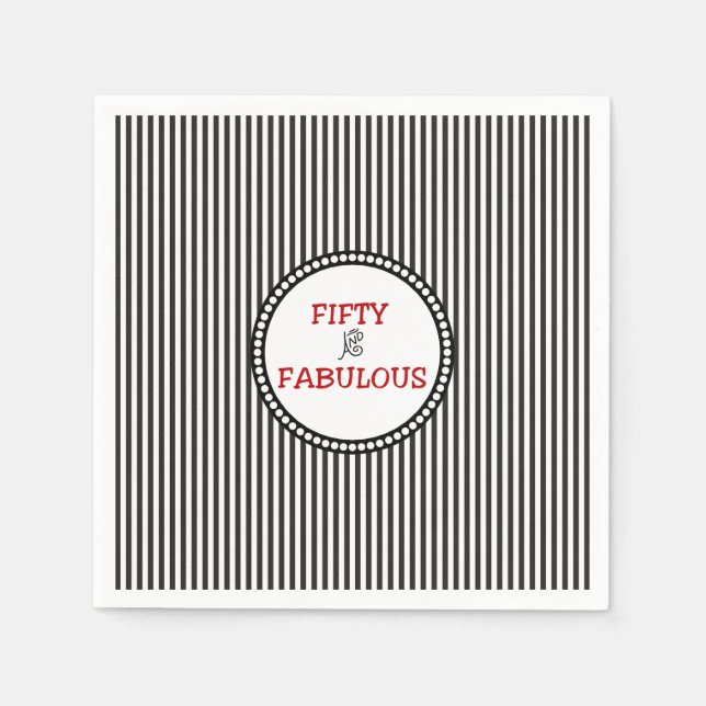 Elegant 50 och Fabulous Black and White Pappersservett (Framsidan)