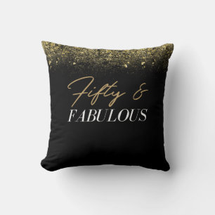 Elegant 50 och Fabulous Black, Guld Dekorativ kudd Kudde