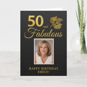 Elegant 50 och Fabulous Twigs 50-års födelsedagsfo Kort