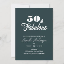 Elegant 50 och Fabulous Womens Birthday