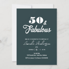 Elegant 50 och Fabulous Womens Birthday Inbjudningar