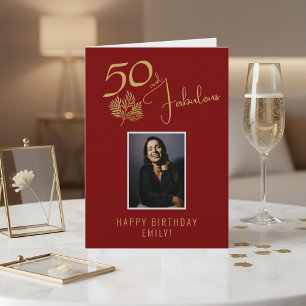 Elegant 50 och fantastiska kvistar 50-års födelsed kort