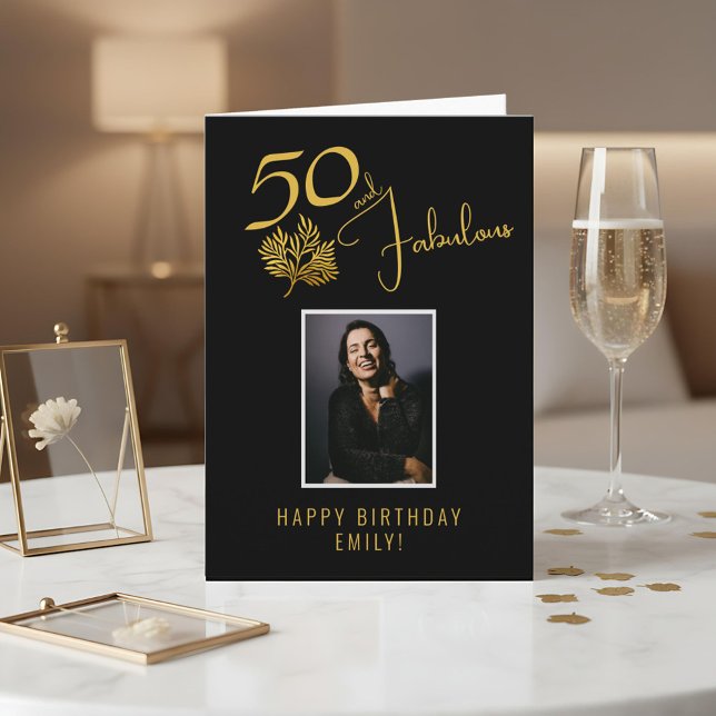 Elegant 50 och fantastiska kvistar 50-års födelsed kort (Skapare uppladdad)